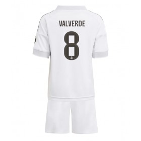 Real Madrid Federico Valverde #8 Hemmadräkt Barn 2025-26 Kortärmad (+ Korta byxor)